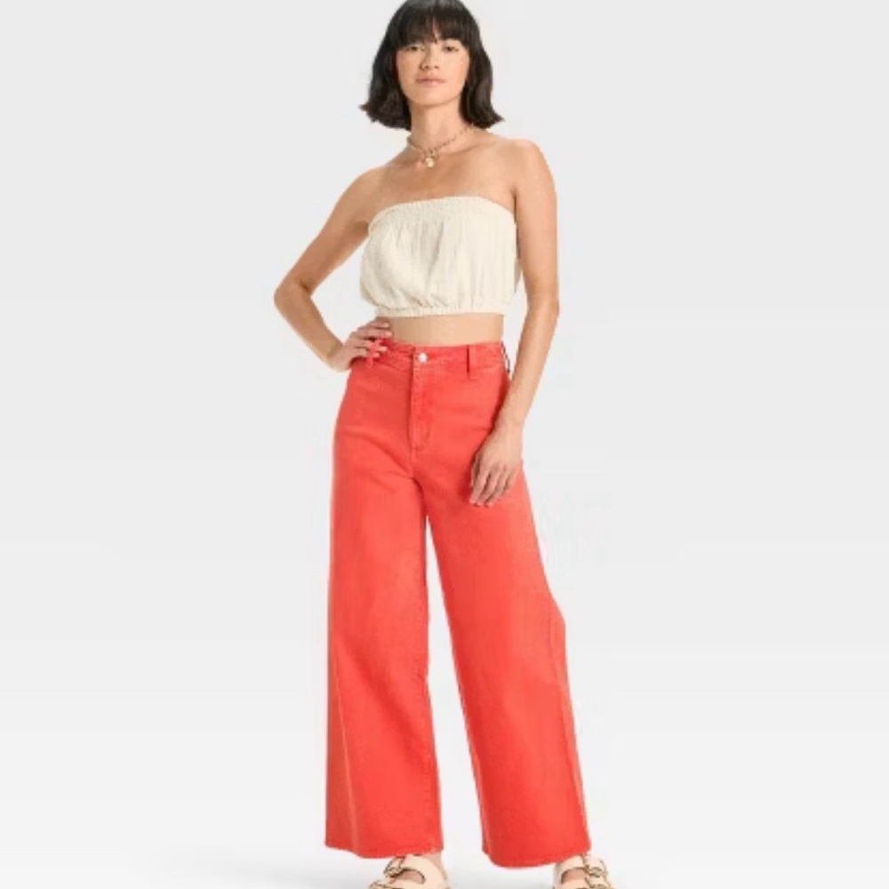 NWT Women's High-Rise Sailor Wide Leg Ankle Jeans - Universal Thread™ - Picture 3 of 3